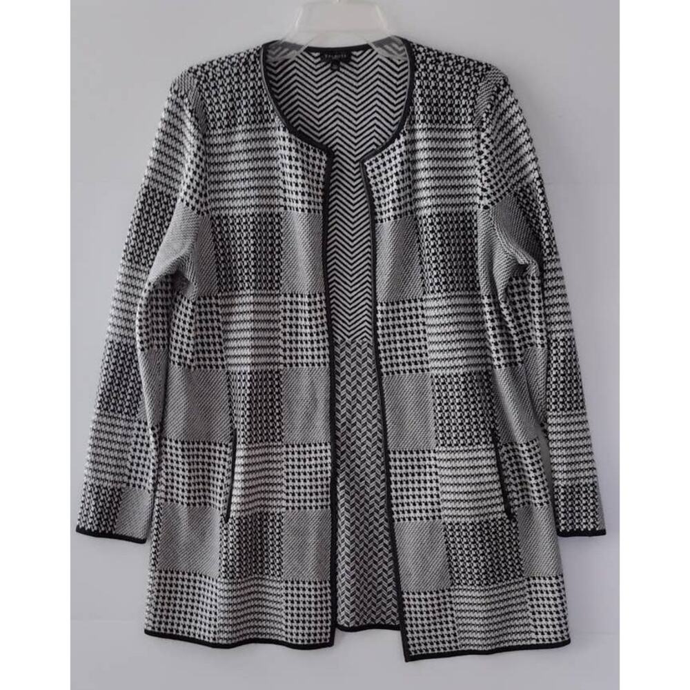 Talbots Petite Wool Knit Cardigan Sweater Gray Women's Size L